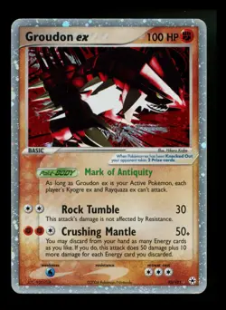 #4 Groudon ex 93/101 EX Hidden Legends 2004 Holo Rare Pokemon Card TCG - Image 1
