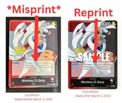 *Misprint* Monkey.D.Garp op02-002 L 1st edition English Manga art ONE PIECE card - Image 1