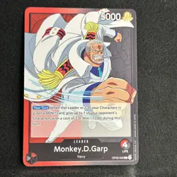 *Misprint* Monkey.D.Garp op02-002 L 1st edition English Manga art ONE PIECE card - Image 2
