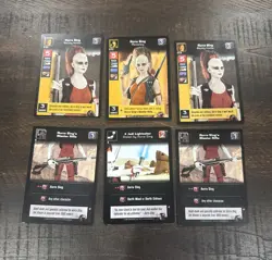 Star Wars Young Jedi CCG 1999 Decipher- Aurra Sing & Weapons 6 Card Lot - Image 1