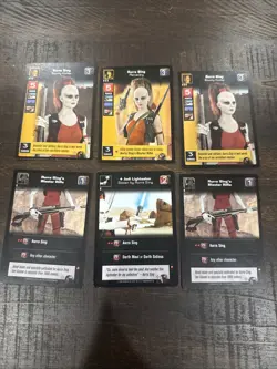 Star Wars Young Jedi CCG 1999 Decipher- Aurra Sing & Weapons 6 Card Lot - Image 2