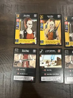 Star Wars Young Jedi CCG 1999 Decipher- Aurra Sing & Weapons 6 Card Lot - Image 3