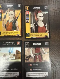 Star Wars Young Jedi CCG 1999 Decipher- Aurra Sing & Weapons 6 Card Lot - Image 5