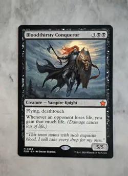 Bloodthirsty Conqueror | MTG FDN | Vampire Knight Mythic Lifegain | Unplayed NM - Image 1