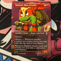 Raphael, Most Attitude (Borderless) 0199 TMNT Magic: The Gathering NM - Image 1