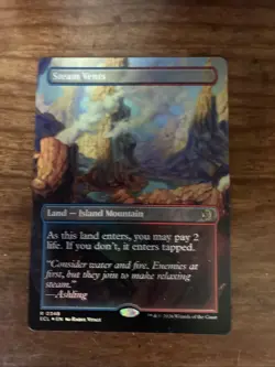 Steam Vents (Borderless) - Lorwyn Eclipsed Foil MTG Plus Bonus Rare!!! - Image 1