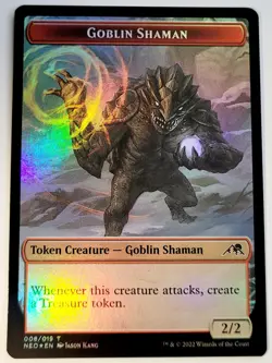 MTG Goblin Shaman Token Foil [Kamigawa: Neon Dynasty Tokens] NM - Image 1