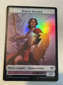 mtg foil token Cat // Human Soldier 0005/0006, Commander Masters - Image 1