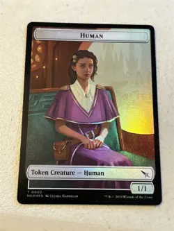 mtg foil token Human // Thopter 0002/0020, MKM, Murders at Karlov Manor - Image 1
