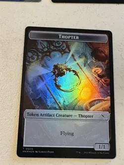 mtg foil token Human // Thopter 0002/0020, MKM, Murders at Karlov Manor - Image 2