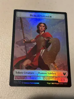 mtg foil token Human Soldier // Goat, 002//001, Theros Beyond Death, unplayed - Image 1