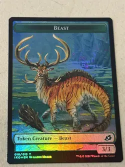 mtg foil token Human Soldier // Beast, 005//010, Ikoria, unplayed - Image 2