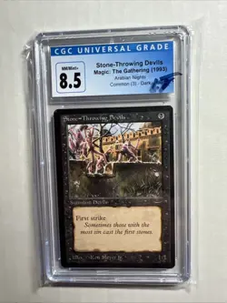 MTG Arabian Nights Stone - Throw - "Devils" BANNED CGC 8.5 ERROR Light not Dark - Image 1