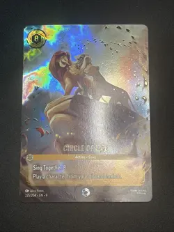 Disney Lorcana TCG Fabled Enchanted Circle of Life Card 225/204 DMG READ DESC. - Image 1