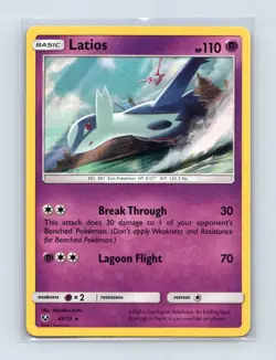 Latios 41/73 Holo Rare Shining Legends Pokemon Holo Lightly Played - Image 1