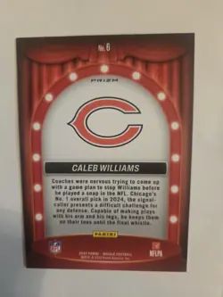 2024 Panini Mosaic Caleb Williams Rc Center Stage Silver Holo Rookie Bears - Image 2