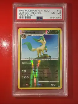 Pokemon PSA 8 Leafeon 45/111 Rising Rivals Reverse Holo - Image 1