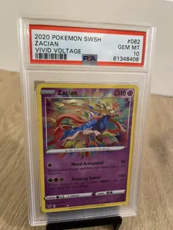 2020 Pokemon Sword & Shield Zacian Vivid Voltage #082 PSA 10 GEM MT U703 - Image 1