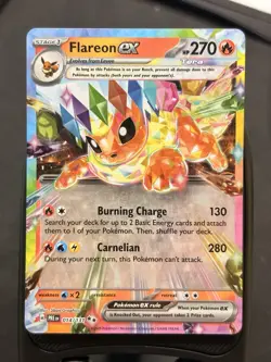 Pokemon TCG Flareon EX Prismatic Evolutions Double Rare Holo Card 014/131 - Image 1