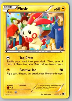 Pokemon: Plusle Uncommon Legendary Treasures 47/113 LP+ - Image 1