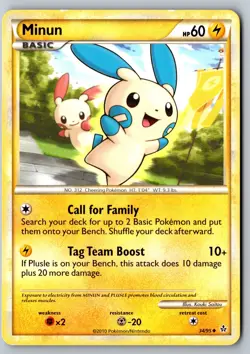 Pokemon: Minun Uncommon Unleashed 34/95 LP - Image 1