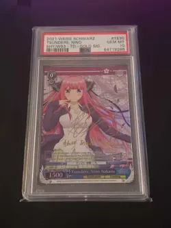 Weiss Schwarz Tsundere, Nino Nakano Gold Signature Special 5HY/W83-TE30SP PSA 10 - Image 1