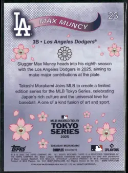 2025 Topps World Tour Tokyo Series Takashi Murakami Max Muncy #23 Dodgers - Image 2