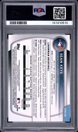 2025 Bowman - Chrome Prospect Autographs Sean Keys Gold Refractor /50 Auto Psa 9 - Image 2