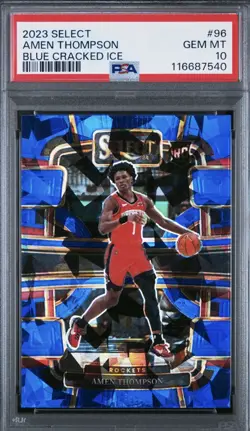 2023 PANINI SELECT #96 AMEN THOMPSON BLUE CRACKED ICE 🔥PSA 10 - Image 1