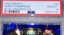 2023 PANINI SELECT #96 AMEN THOMPSON BLUE CRACKED ICE 🔥PSA 10 - Image 3