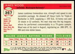 2025 Topps Chrome Platinum James Wood #367 ROOKIE RC Refractor - Image 2