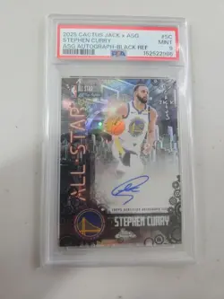 25-26 Topps Cactus Jack Stephen Curry Black Refractor Auto /10 First Year PSA 9 - Image 1