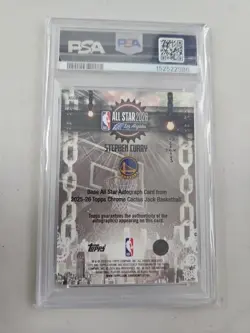 25-26 Topps Cactus Jack Stephen Curry Black Refractor Auto /10 First Year PSA 9 - Image 2