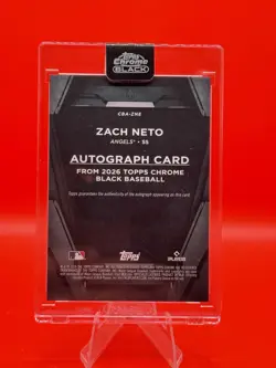 2026 Topps Chrome Black #CBA-ZNE Zach Neto Gold Refractor Auto /50 Angels - Image 2