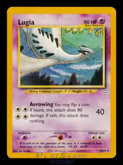 Pokemon Card Lugia 20/64 Neo Revelation Unlimited Rare Vintage MP 2001 - Image 1
