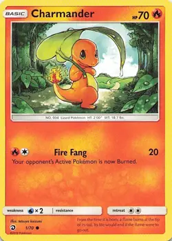 Pokemon Card - Charmander - (1/70 - Dragon Majesty) - Image 1