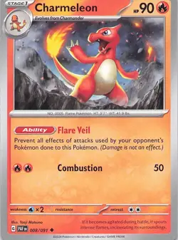 Pokemon Card - Charmeleon - (008/091 - Paldean Fates) - Image 1