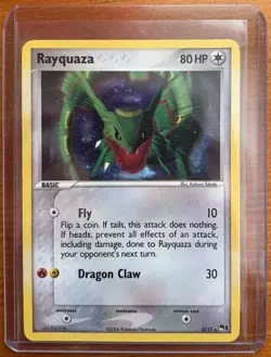 Pokemon TCG Rayquaza Holo Rare Card 3/17 Pop Series 1 LP - Image 1
