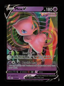 Mew V 113/264 Holo V Rare Fusion Strike Pokemon Cards - Image 1