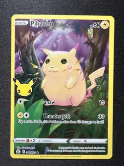 Pikachu 005/025 Pokemon Card TCG 25th Anniversary Promo Holo TCG - Image 1