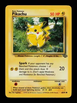 Pikachu 60/64 Unlimited Common Jungle Pokemon Cards - Image 1