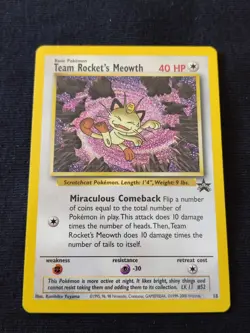 Pokemon Card Rocket's Meowth League Promo Black Star #18 WOTC 2000 NM - Image 1