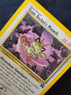 Pokemon Card Rocket's Meowth League Promo Black Star #18 WOTC 2000 NM - Image 2