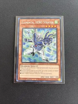 YuGiOh Elemental HERO Stratos (Alternate Art) (Silver) 1st Edition BLC1-EN022 NM - Image 1