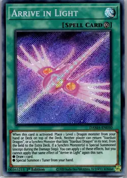 Arrive in Light DAMA-EN050 Secret Rare Dawn of Majesty Yu-Gi-Oh 1st Edition LP - Image 1