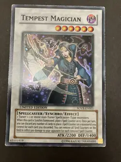 Yugioh Tempest Magician SOVR-ENSE1 Super Rare Limited Edition HP - Image 1