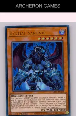 Bystial Saronir Ultra Rare YUGIOH Card 1st Edition - Image 1