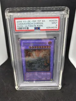 Yugioh Chimeratech Overdragon POTD-EN034 1st Edition Ultimate Rare PSA 9 - Image 1