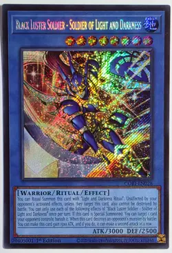 Yugioh Black Luster Soldier -Soldier of Light and Darkness CORI-EN028 Secret 1st - Image 1