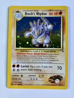 Brock's Rhydon 2000 Pokemon Gym Challenge Unlimited Holo Rare #2/132 * HP - Image 1